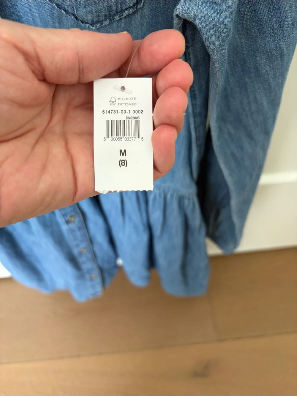 GAP Blue Denim Button-Down Shirtdress